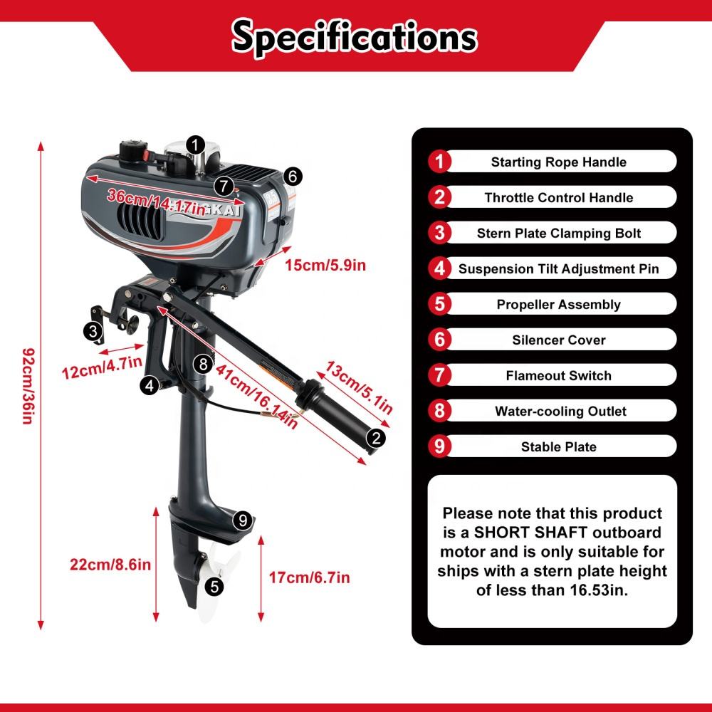 Fishing Boat Outboard Motor - Exklusiver Verkauf Brandneue HANGKAI 2-Takt Schwarze